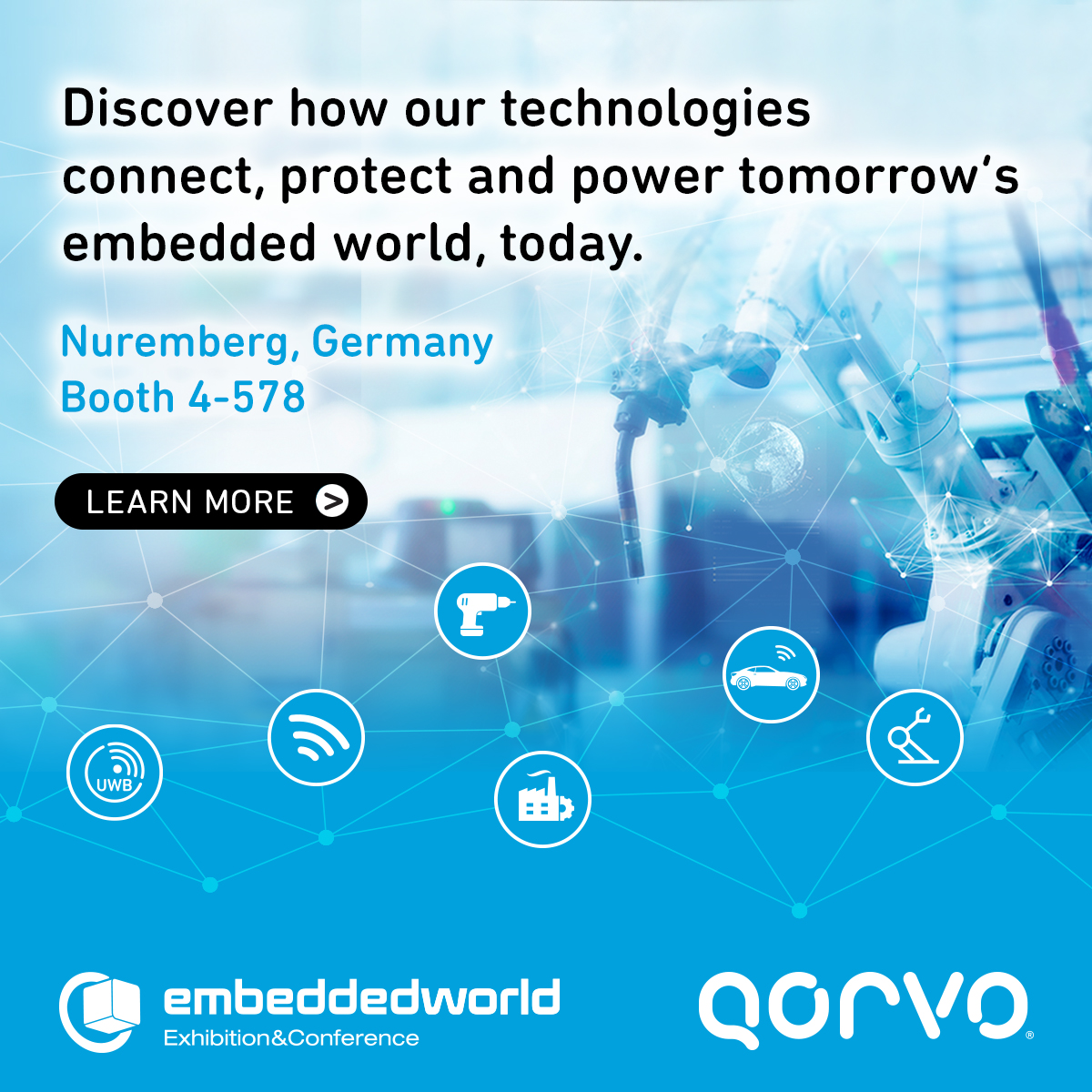 Qorvo® Showcases Technologies that Connect, Protect and Power the Embedded World