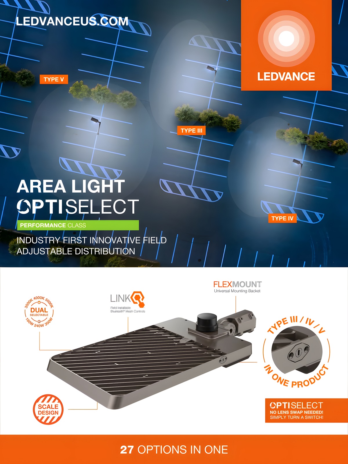 LEDVANCE Introduces OPTI-SELECT Area Light