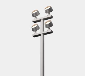 Pole mounted LED floodlights for architectural and public lighting