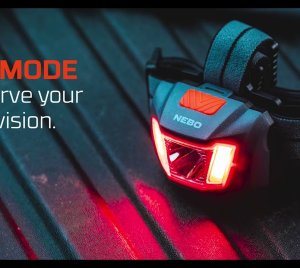 NEBO EINSTEIN 250 Tactical Headlamp with Spot, Flood, and Direct-to-Red Night Vision Modes for Backpacking, Fishing, Jogging & Home Use