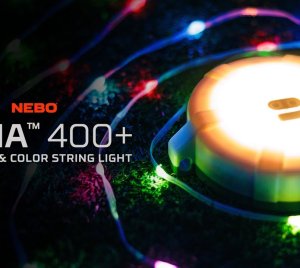 NEBO LUNA 400+ Rechargeable LED Camping Lantern with 26-Foot RGB String Lights