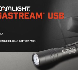 Streamlight MegaStream® USB Rechargeable Flashlight Powered by SL-B34® Battery Pack - 1800 Lumen Pocket Flashlight for EDC and Duty Use