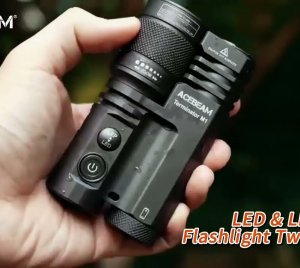 Acebeam Terminator M1: High-CRI LED and LEP Spotlight Flashlight with Long-Range Precision & Floodlight
