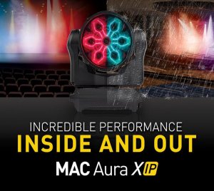 Martin MAC Aura XIP: RGBW LED Moving Head Wash Light with Full Pixel Mapping, Intense Mid-Air Beams and Individual Aura Filaments