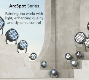 Prolights ArcSpot Architectural Spotlight and Wash Light with Dynamic Color Mixing, DMX Channels, and Modular Optical System