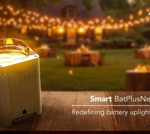 Prolights Smart BatPlusNeo RGB+WW LED Uplighter with High CRI, Wireless DMX, and Enhanced Color Mixing