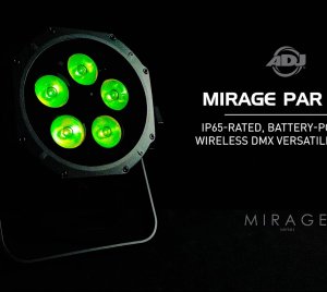 ADJ Mirage Par H IP Battery-Powered Wireless DMX LED Par with RGBAL+UV Hex Color for Stage, Event, and Architectural Lighting