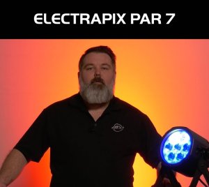 ADJ ElectraPix Par 7 Wireless Battery-Powered RGBAL+UV LED Par Lighting System with In-Case Charging and Remote Control