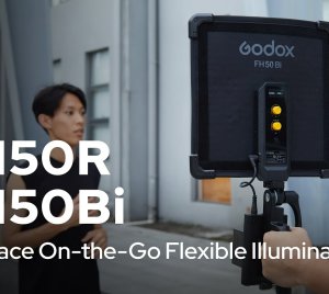 Godox FH50Bi/FH50R Flexible LED Light Panels with High CRI/TLCI, FX Effects, App/Remote Control, and V-Mount/NPF Power