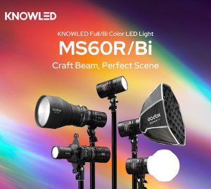 Godox KNOWLED MS60R/MS60Bi 60W RGB and Bi-Color LED Lights for Creative Filmmaking, Broadcast, and Professional Photography