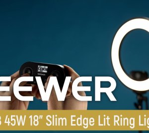 NEEWER RL45B Bi-Color LED Ring Light with APP Control, Bluetooth Remote, and Camera Mount for Vlogging