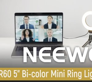 NEEWER BR60 Clip-on LED Selfie Ring Light with Adjustable Height, Clip and Tripod Stand