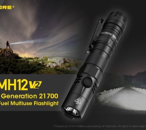 NITECORE MH12 V2 LED Flashlight with PDOT Optics, Dual Switch, Long Throw & Tactical Modes