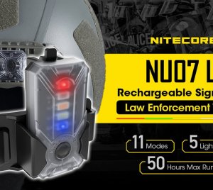 NITECORE NU07 LE Rechargeable 5-Color LED Safety and Signal Light with MOLLE and ARC Rail Compatibility for Outdoor, Tactical, and Law Enforcement Use