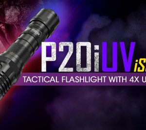 Nitecore P20i UV USB-C Rechargeable Tactical Flashlight for Forensics, Currency Detection, and Law Enforcement