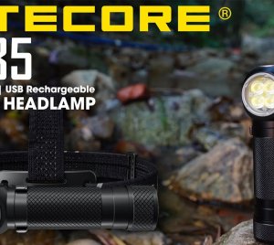Nitecore HC35 L-Shaped LED Headlamp & Flashlight with Quick Detach Bracket and Reflective Headband