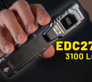 Nitecore EDC27 UHi Compact EDC Flashlight - Slim Rechargeable Pocket Flashlight with Strobe Mode and Deep Carry Clip