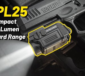 Nitecore NPL25 Rail Mount Tactical Flashlight - LED Weapon Light for Full-Size and Compact Pistols