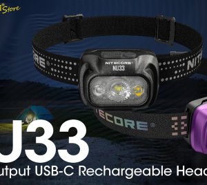 Nitecore NU33 Rechargeable LED Headlamp with Red Night Vision, Flood Light, and Long-Distance Beam
