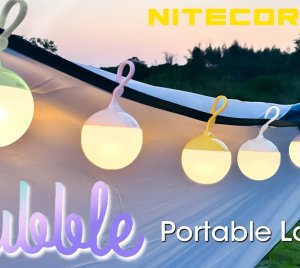 Nitecore Bubble Portable Camping Lantern with 360-Degree Soft Light and Touch Switch for Hiking & Camping
