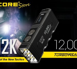 Nitecore TM12K Ultra-Bright Rechargeable LED Flashlight with Long Throw Beam, Finger Grip Design