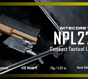 Nitecore NPL27 Rail-Mounted Tactical Flashlight with Long-Range Beam and Magnetic Charging