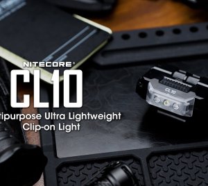 Nitecore CL10 Wearable LED Clip Light - Hands-Free Tactical Clip-On Flashlight for Caps and Uniforms