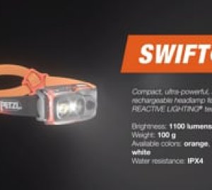 Petzl SWIFT RL Outdoor Headlamp with Mixed Beam Pattern and Reflective Adjustable Headband for Extreme Sports