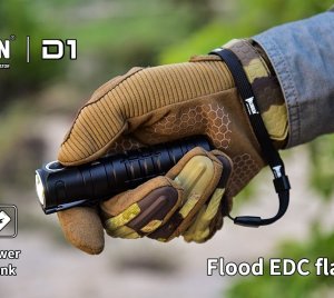 Wuben D1 Lightweight EDC Flashlight with High/Low/Moonlight Modes, Wide Flood & Spot Beam, Power Bank Function