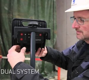SCANGRIP LED Jobsite Floodlight with Bluetooth Control for Construction, Automotive, and Industrial Use
