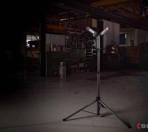 SCANGRIP Rechargeable LED Work Light with Telescopic Tripod - Lightweight Jobsite Tripod Light with Dual Rotating Heads
