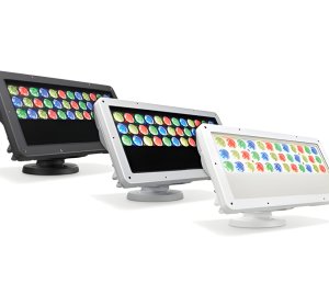 High-Output Exterior RGBW LED Floodlight for Dynamic Wall Washing and Grazing