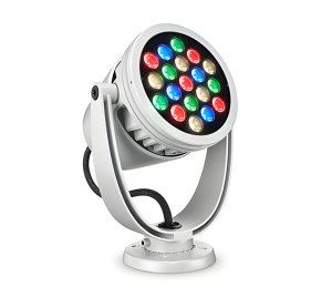High-Output RGBW Exterior LED Spotlight for Architectural and Landscape Lighting