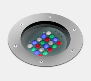 RGBW In-Ground LED Uplighter with Adjustable Beam Angle for Exterior Landscape and Architectural Lighting