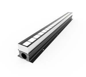 Inground Linear White Light LED Fixture for Monochromatic Wall Washing and Grazing