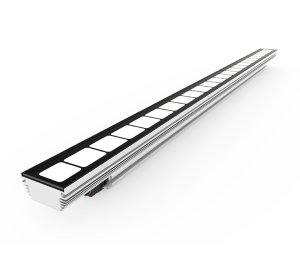Monochromatic Linear LED Wall Washer and Grazing Fixture with Multi-Protocol DMX, DALI, and 0-10V Control