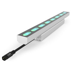 Exterior RGBW Linear LED Fixture for Wall Washing and Grazing with DMX, Art-Net, sACN, and DALI Control Compatibility