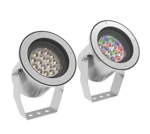 Marine-Grade Stainless Steel RGBW/Static White Underwater Light for Architectural, Landscape, and Water Feature Illumination