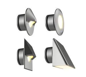 Low-Voltage Recessed LED Wall Light with Multiple Orientation Mounting