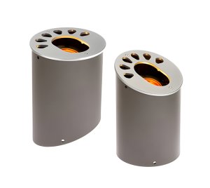 Reversible Angled and Flat-Top LED Well Light with RGBW Color Capability