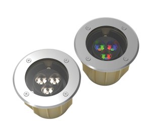 Shallow Depth Outdoor LED In-Ground Light for Landscape, Planters, and Concrete Installation