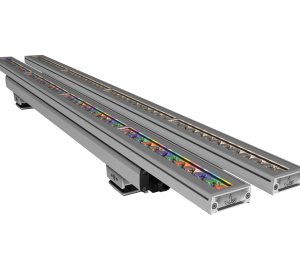 Outdoor Linear LED Wall Grazing/Washing Fixture with RGBW, RGBA, Static/Tunable White Output for Architectural Façade Lighting