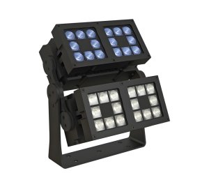 IP67 Outdoor LED Floodlight with Dual Independently DMX-Controlled Sections and Wireless Casambi Dimming