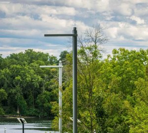 Minimalist Street and Pedestrian LED Lighting Fixture for Urban Plazas, Walkways, and Boulevards