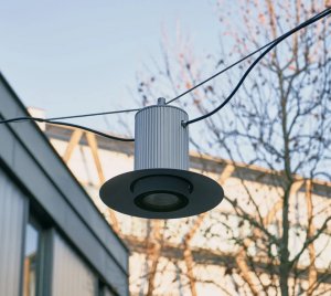 LED Catenary Light with Symmetric and Asymmetric Optics for City Streets and Pedestrian Walkways