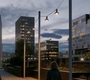Catenary Street Light with Dimmable LED Driver and Low EPA Profile
