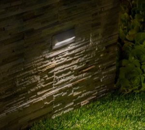 Low-Profile Dimmable Outdoor LED Wall Light with Zoning Control Using Luxor Smart Lighting System