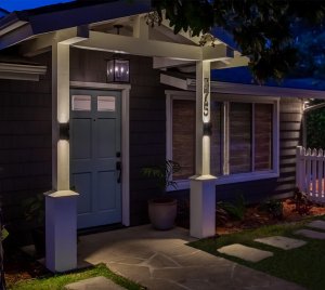 Outdoor LED Up/Down Wall Sconce with RGBW, Luxor Zoning and Dimming Control