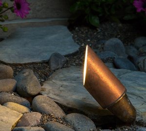 Garden LED Spotlight with Machined Brass Housing and Wildlife-Friendly Amber LED Option