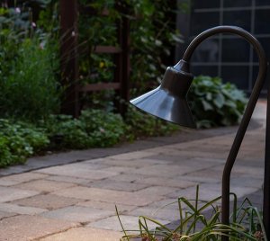 LED Pathway Light with Weather-Resistant Copper and Brass Housing